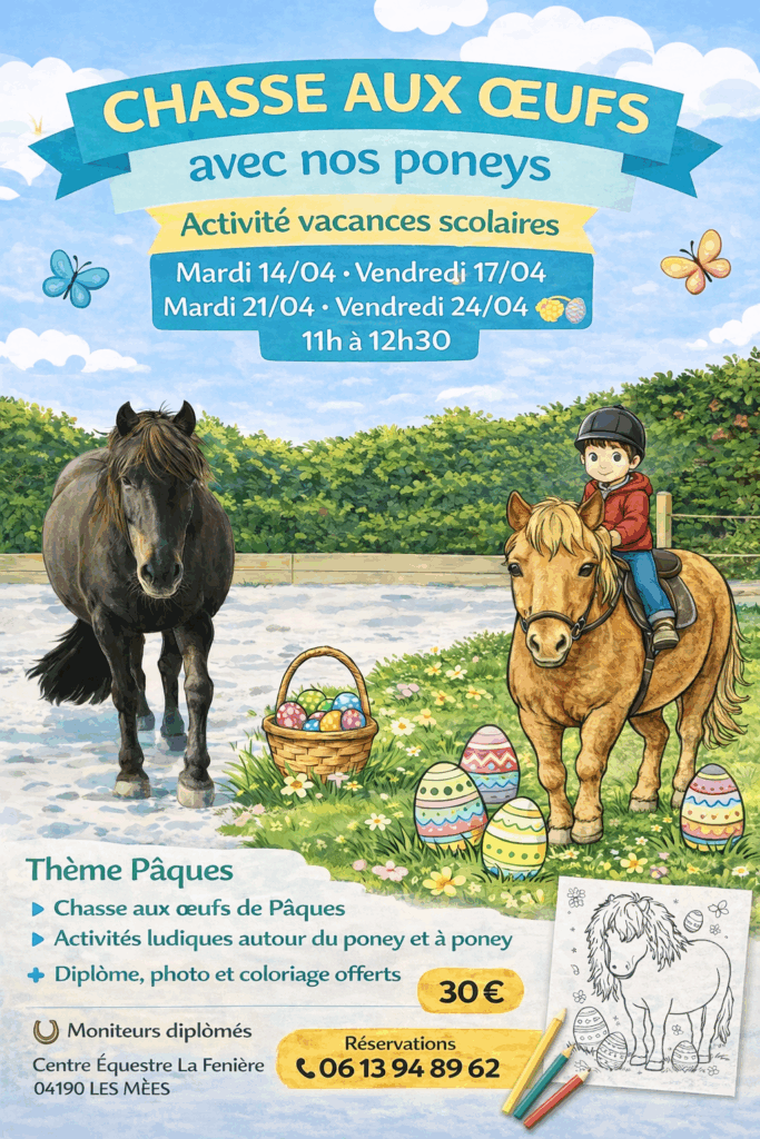 affiche baby poney pâques